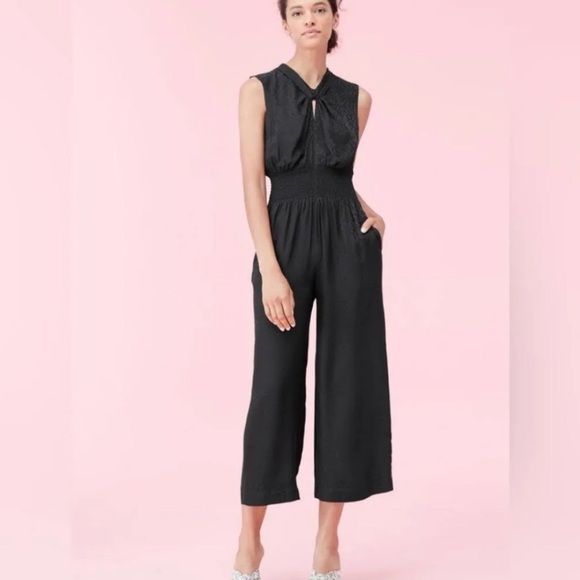 Rebecca Taylor jumpsuit black hearts silk NWT small - Picture 1 of 16
